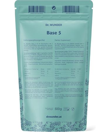 Buy Dr.Wunder Base 5 - 500g Base Powder | Mineral Compounds for Optimal Health | Supports Body s Mineral Needs | Fast International Shipping - Buy Online on GoSupps.com
