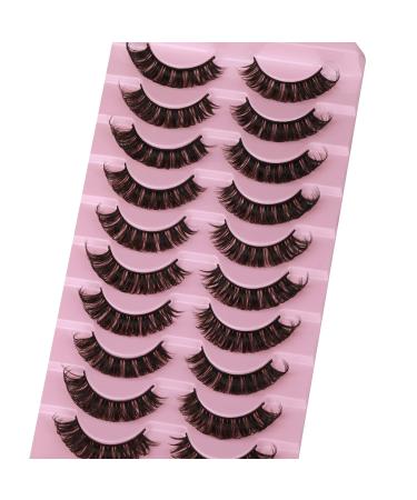 Buy Wiwoseo Russian False Eyelashes - 16MM D Curl Wispy 3D Effect - 10 Pairs Faux Mink - Buy Online on GoSupps.com