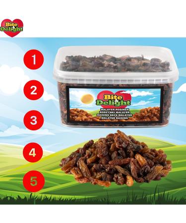  Bite & Delight Bite & Delight 2kg Dried Malayer Sultana Raisins Natural Dried Fruit No Additives No Sugar Sun-Dried Fresh and Large - Buy Online on GoSupps.com