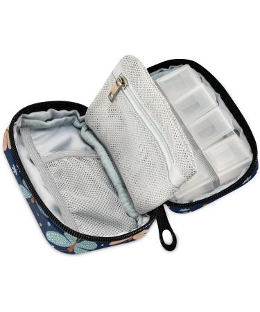 Buy Pfrewn 7 Day Pill Organizer - Colorful Butterflies & Flowers Travel Vitamin Case | Portable Weekly Medicine Pouch - Buy Online on GoSupps.com