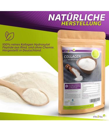 Vita2You Poudre de collag ne 1000 g - 100 % collag ne bioactif - Solugel - issus de l' levage - Peptides hydrolysats de type 1 et 3 - Prot ines - 1 kg - Qualit sup rieure - Buy Online on GoSupps.com