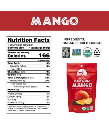 Organic Dried Mango Snacks | Mavuno Harvest | Unsweetened, Gluten-Free, Vegan | 2oz, Pack of 6 - Buy Online on GoSupps.com