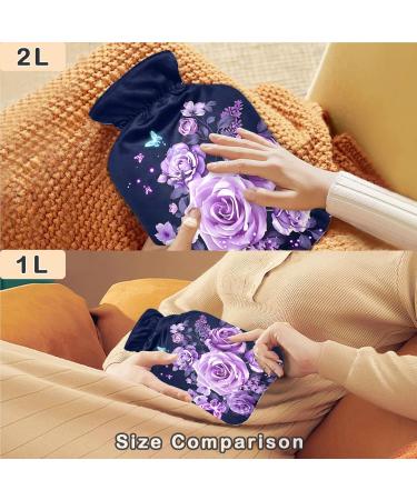 Buy Naanle Purple Rose Hot Water Bottle | 1L Transparent Hand & Foot Heating Bag for Pain Relief & Heat Therapy - International Shipping Available - Buy Online on GoSupps.com