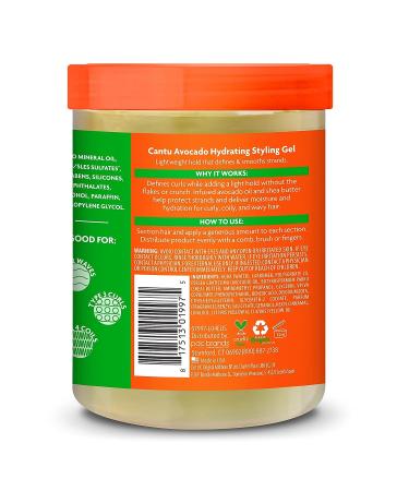 Cantu Avocado Hydrating Styling Gel 18.5 oz - Paraben-Free | Packaging May Vary - Buy Online on GoSupps.com