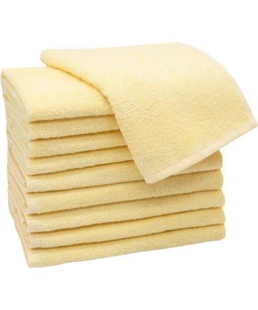 Zollner 10 Set guest towels in 30x50 cm - suction -strong and soft guest towels in yellow - with a practical hanger - washable up to 60 C - cotton - hotel quality 10x guest towels yellow