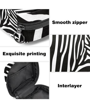 Zebra Imprint Menstruation Pad Bag with Zipper - Stylish & Functional Women's Tampon Collective Bag - Buy Online on GoSupps.com
