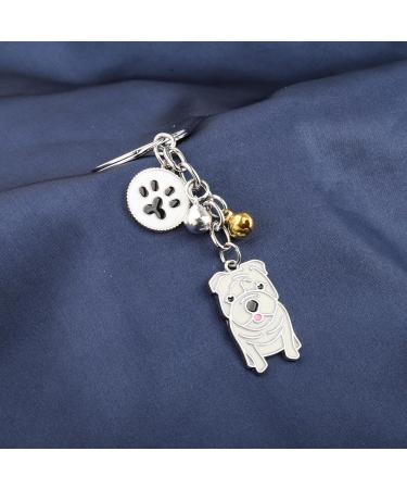 Ensianth Dog Keychain Perfect Gift for Dog Lovers | Puppy Paw Print Keyring for Dog Owners & Moms | White Pug Keychain - Buy Online on GoSupps.com