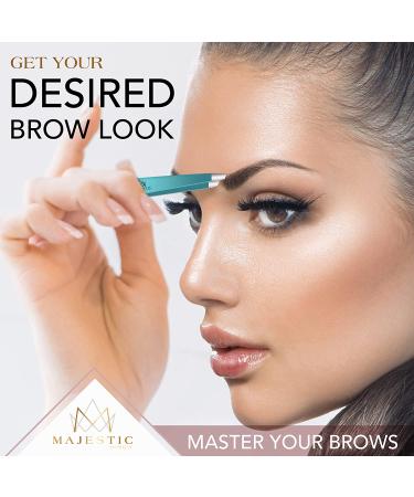 Majestic Bombay Teel Blue Tweezers Set - Fine Point & Slant for Precision Hair & Splinter Removal | Stainless Steel Pluckers - Buy Online on GoSupps.com