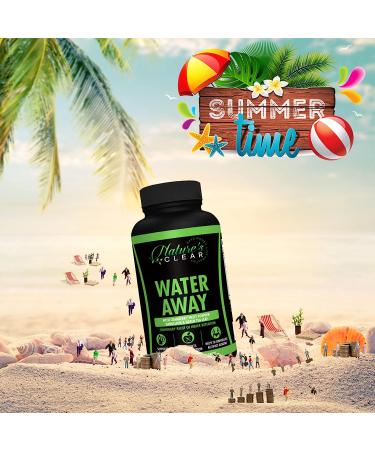 Natural Water Away Pills with Dandelion, Potassium, Green Tea & Apple Cider - Diuretic, Reduce Bloating, Support Fluid Balance - 60 Capsules - Buy Online on GoSupps.com