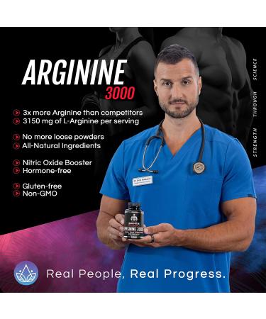 Dr. Emil L-Arginine Capsules 3150mg - Nitric Oxide Supplement for Muscle Growth, Vascularity, Endurance & Heart Health - 90 Tablets - Buy Online on GoSupps.com