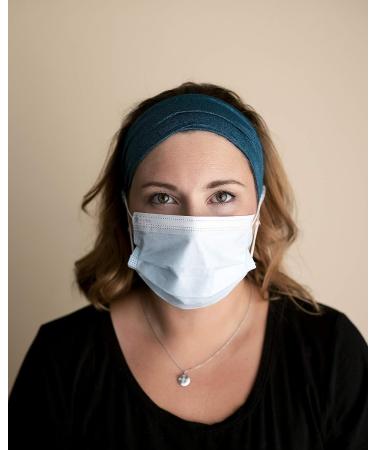 Savior Band Headband with Mask Buttons for Nurses - Ocean Blue - Buy Online on GoSupps.com