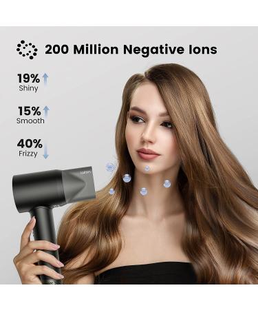 Laifen Negative Ionic Hair Dryer with 110,000 RPM Brushless Motor - Fast Drying, Low Noise, Thermo-Control, Magnetic Nozzle - Jet Black - Buy Online on GoSupps.com