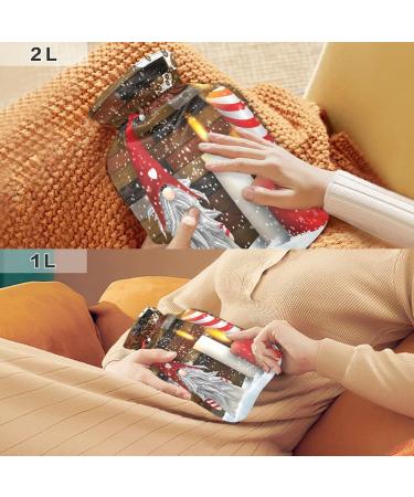 Hot Water Bottle with Cover - Christmas Warmth & Pain Relief for Kids & Adults | 2L Heat Pack - Buy Online on GoSupps.com
