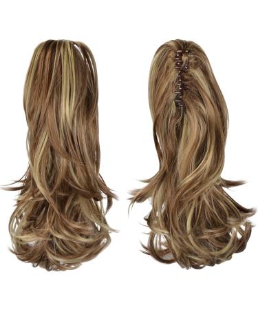 Sofeiyan 13 Long Curly Ponytail Extension | Natural-Looking Synthetic Hairpiece | Brown & Blonde Claw Clip-In for Women - Buy Online on GoSupps.com