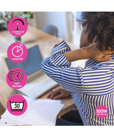 Buy Pekatherm SS35TD Electric Heating Pillow for Neck & Back 56x39 cm 100W 3 Temperature Levels | Soft Polyester Thermal Relief | International Shipping Available - Buy Online on GoSupps.com