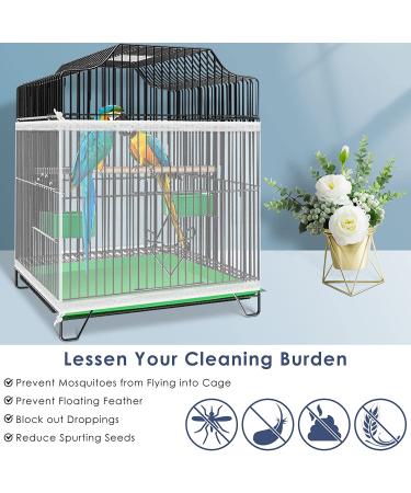 Bissap Bird Cage Seed Catcher - Adjustable Nylon Cover for Parrot Cage Seed Guard - White - Buy Online on GoSupps.com
