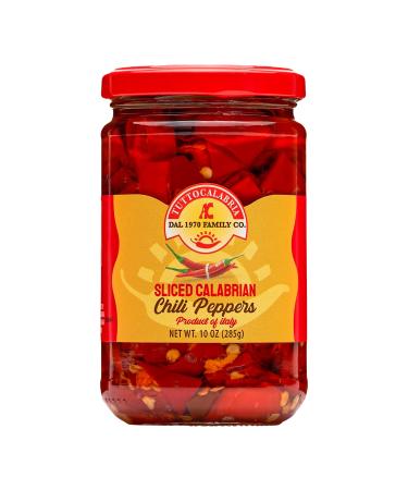 TuttoCalabria Sliced Calabrian Chili Peppers 10 oz (290 g) All Natural Non-GMO Product of Italy
