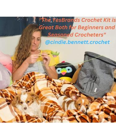 Premium 120pc Crochet Kit for Beginners - Yarn, Hooks, Tools, Storage Bag, Scissors - Purple - Kids & Adults - Buy Online on GoSupps.com