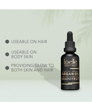 Loelle Fragrant Argan Oil with Grapefruit Extract - Anti-Folds Oil for Hands Face & Hair - Organic Vitamin E Body & Beard Care from Morocco - 50ml - Buy Online on GoSupps.com