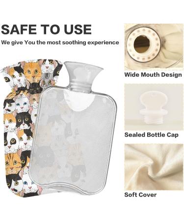 Cute Cats Heat Bottle - 1L Pain Relief Hot Water Bag for Muscle Injuries | International Shipping - Buy Online on GoSupps.com