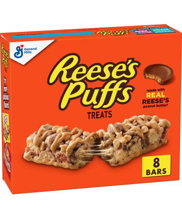 Reese's Puffs Breakfast Cereal Treat Bars, Peanut Butter & Cocoa, 8 ct (Pack of 6)