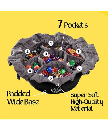 CardKingPro Immense Dice Bag with Pockets - Black | Holds 150+ Dice | Perfect for Dice Hoarders | Patented Design - Buy Online on GoSupps.com