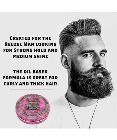 Reuzel Pink Grease Heavy Hold Pomade - Men's Hair Wax 35g - Strong Hold Versatile Styling - Buy Online on GoSupps.com