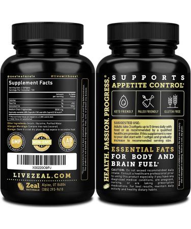 Pure MCT Oil Capsules (360 Softgels | 3000mg) - 4 Month Supply Keto Pills with Unrefined Coconut Oil - C10 & C8 MCT Oil for Brain Fuel, Energy, and Ketosis - Octane Oil Supplement - Buy Online on GoSupps.com