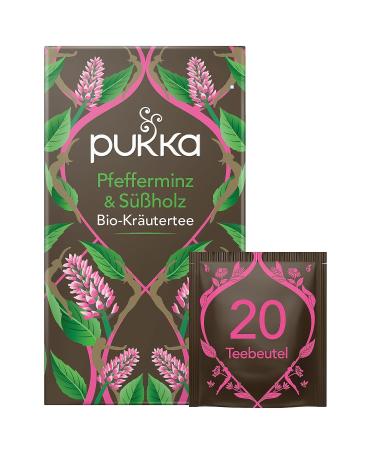 Pukka Organic Herbal Tea Peppermint & Liquorice | After Meals Mint Tea | Pack of 4 | 80 Tea Bags - Buy Online Worldwide - Buy Online on GoSupps.com
