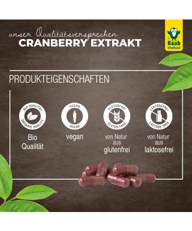 Buy Raab Vitalfood Organic Cranberry Extract Capsules - 90 Sugar-Free & Vegan 50mg Proanthocyanidins (PAC) - Gluten-Free International Shipping - Buy Online on GoSupps.com