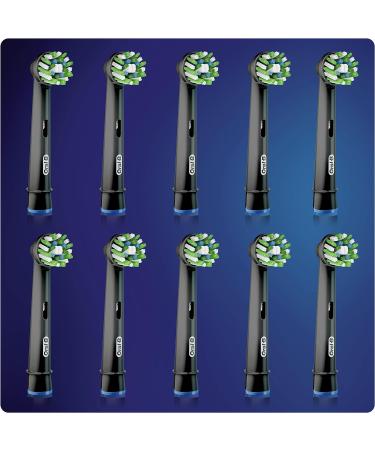 Oral-B CrossAction Electric Toothbrush Heads 10ct - Black Edition for Holistic Mouth Cleaning | CleanMaximiser Bristles | Pack of 1 - Buy Online on GoSupps.com