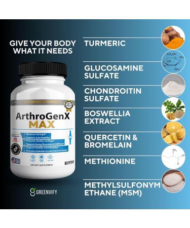 GREENVIFY ArthroGenX MAX Joint Support Supplement 60 Capsules 20 Day Supply (1) - Buy Online on GoSupps.com