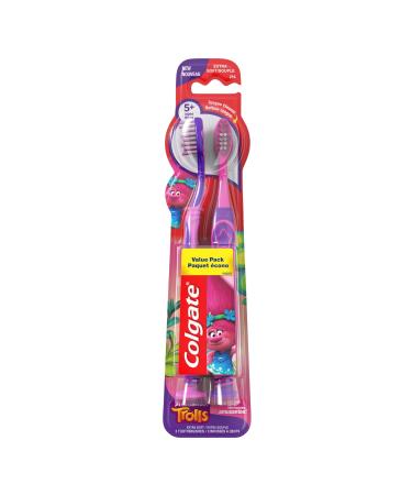 Colgate Kids Toothbrush  Trolls  Extra Soft (2 Count) Trolls 2 Count (Pack of 1)