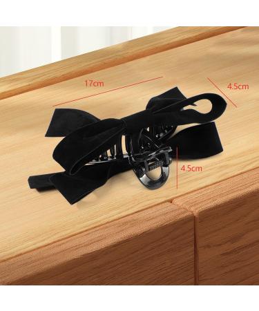 2PCS Black Bow Hair Clip Bowknot Hair Claw Jaw Clips Barrettes for Thick Thin Hair Nonslip Claw Clamps Hair Clips for Women Girls Big Bows Hair Claws Barrette - Buy Online on GoSupps.com