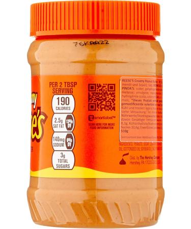 Reese's Creamy Peanut Butter 1 Pack of 12 Tubes (12 x 510 g) - Buy Online on GoSupps.com