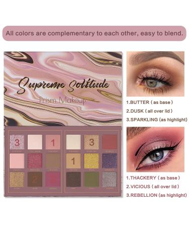 Prism Matte Eyeshadow Palette Pro - 18 Pigmented Colors | Waterproof, Long Lasting & Blendable | Halloween Makeup Kit - 02 Solitude - Buy Online on GoSupps.com