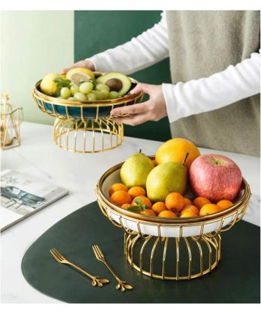 Fruit Fruit Bowl European Style Fruit Basket Stand Home CeramicsFruit Bowl Vegetables Organizer Storage Counter Top Fruit Holder for Kitchen Decorative Fruit Basket Plates (Color - Buy Online on GoSupps.com