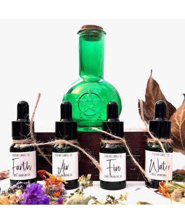  Phoenix Candle Company Anointing Oil Set | for Spell Candles | Protection | Wealth | Love | Healing | Grounding | Glass Dropper Bottle | 10 ml (Elemental Oil Set) - Buy Online on GoSupps.com