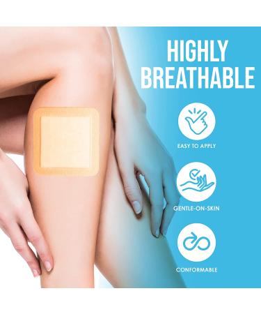 JJ CARE Silicone Foam Dressing [Pack of 10] - 6x6 Sacrum Silicone Foam Dressing - Absorbent Bandages - Showerproof Adhesive - Buy Online on GoSupps.com