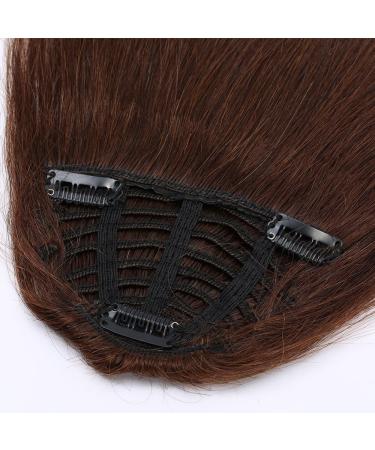 Clip in Fringe Thick Bangs Human Hair Piece #4 Medium Brown - Buy Online on GoSupps.com