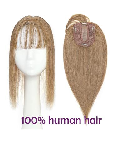Rich Choices Clip-in Topper & Pony Bangs - Real Hair Extensions for Women | 35 cm Lace Toupet #27 Dark Blonde - Buy Online on GoSupps.com