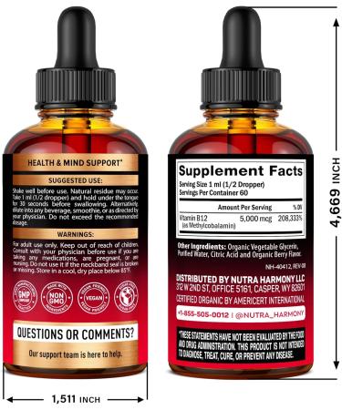 NUTRAHARMONY Vitamin B12 & B-Complex Drops - Buy Online on GoSupps.com