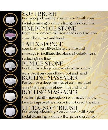 Premium 7-in-1 Facial Cleansing Brush - Gold Edition Exfoliating & Deep Cleanser for All Skin Types | Perfect Gift for Acne Care - Buy Online on GoSupps.com