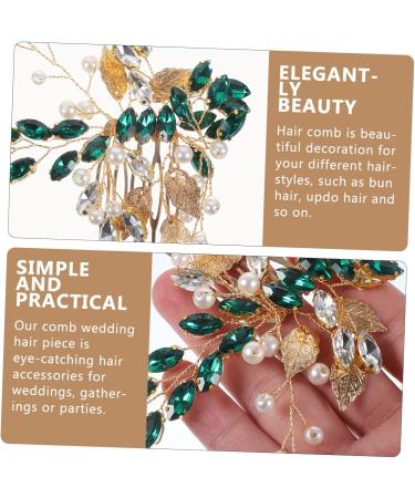 Didiseaon Wedding Headpiece Silver Leaf Tiara Womens Headpiece Bridal Hair Clip Hair Clip for Wedding Girl Headpiece Rhinestone Hair Clips Metal Bride Hair Comb Glass - Buy Online on GoSupps.com