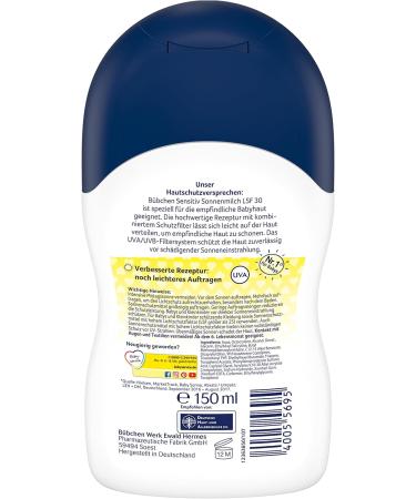 B bchen Sensitive Sun Milk LSF 30 - Waterproof Sun Protection for Babies & Children | 150 ml High UV Protection - Buy Online on GoSupps.com
