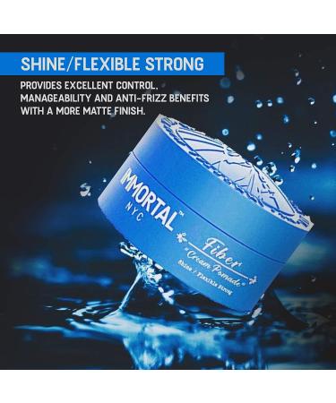 Immortal NYC Flexible Strong Hold Fiber Pomade - Natural Men's Water Based Hair Styling Balm - Buy Online on GoSupps.com