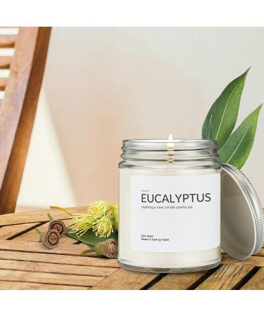 1OAK Eucalyptus Soy Wax Scented Candle - Hand-Poured Premium 9oz Candle for Home - Long Burning, Aromatherapy Relaxation - Buy Online on GoSupps.com