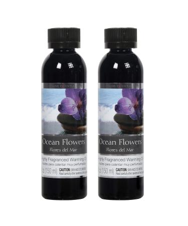 Hosley's Set of 2 Ocean Flowers Fragrance Warming Oils 5 Ounce. Ideal Gift for Weddings spa Reiki Meditation Bathroom Settings. P1