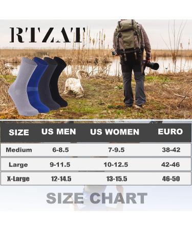 RTZAT Merino Wool Athletic Calf Socks - 3 Pack (Black/Blue/Grey) - Men Women Medium - Buy Online on GoSupps.com