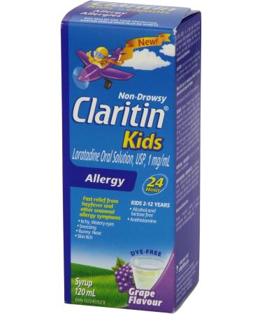 Claritin Kids Syrup Allergy Medication - 24 Hour Non-Drowsy Kids Allergy Medicine Antihistamines For Kids Fast Allergy Relief Of Itchy Watery Eyes Sneezing Runny Nose Itchy Skin and Hives 120mL - Buy Online on GoSupps.com